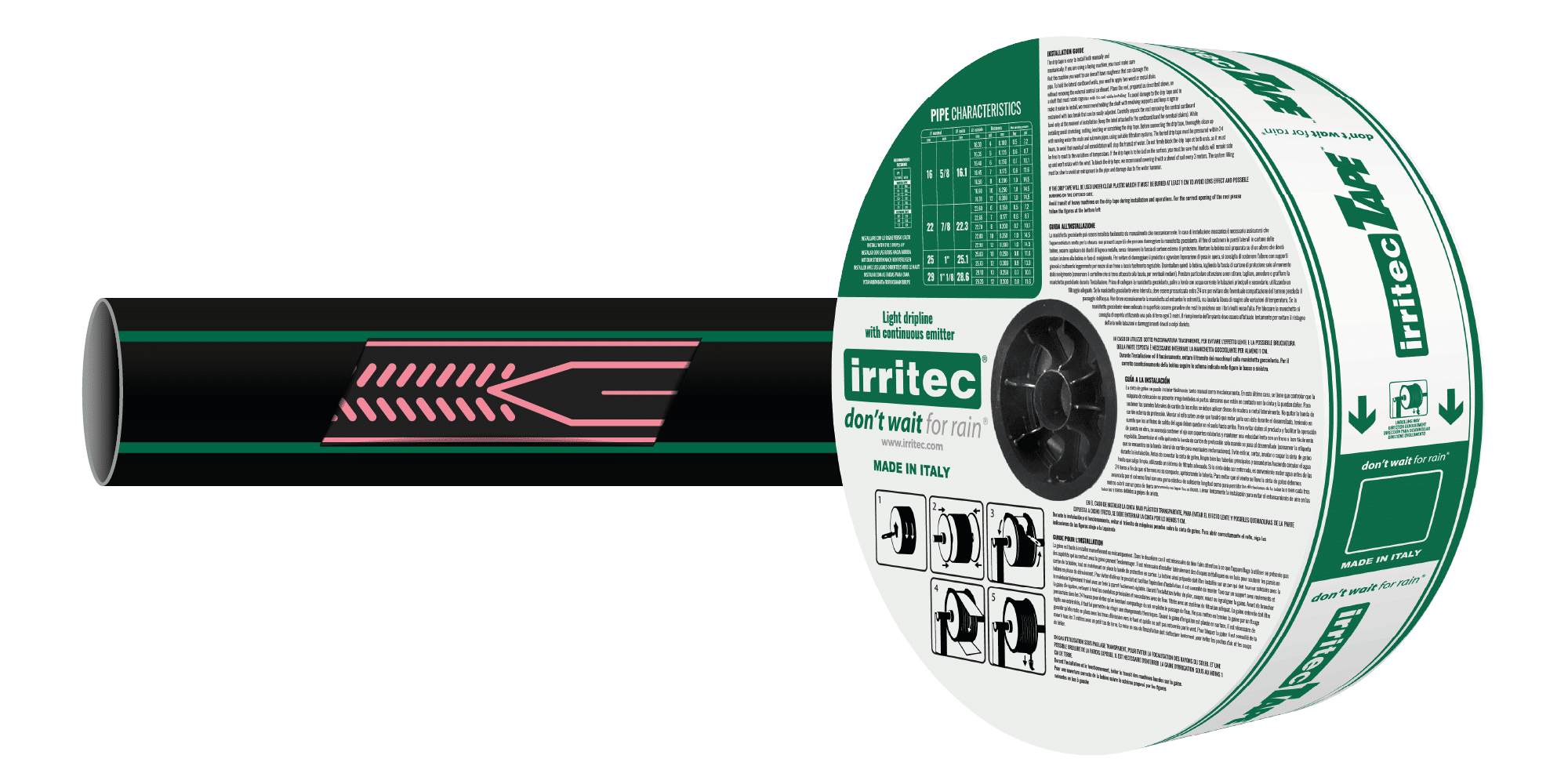 CINTA DE GOTEO TAPE S10 10.8L/H 1000M 1 CINTA DE GOTEO TAPE S10 10.8L/H 1000M