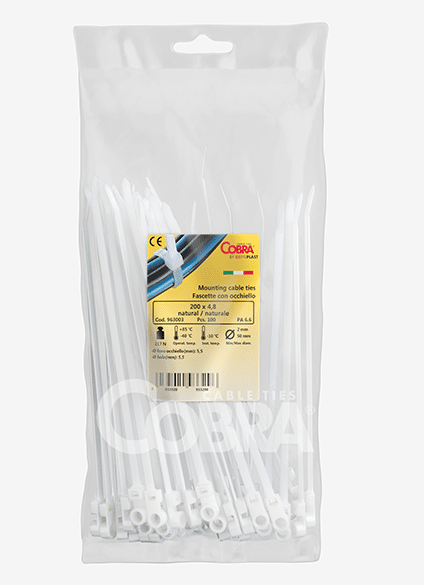 AMARRA PLASTICA CON OJETE 150 X 3.6MM 100 UNIDADES 1 AMARRAS PLASTICAS CON OJETE PARA TORNILLO