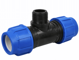 QX.125 TEE MACHO POLIDUCTO COMPRESION